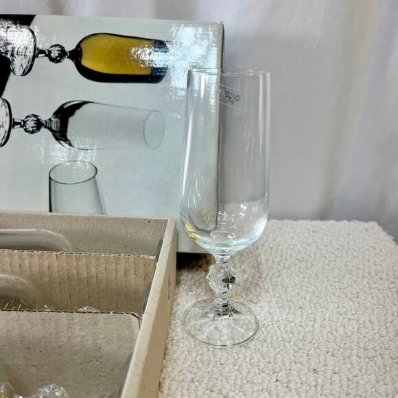 VTG Claudia Fine Crystal Champagne Flutes From Poland 6 Piece Set 180ml/6 oz - Picture 3 of 8